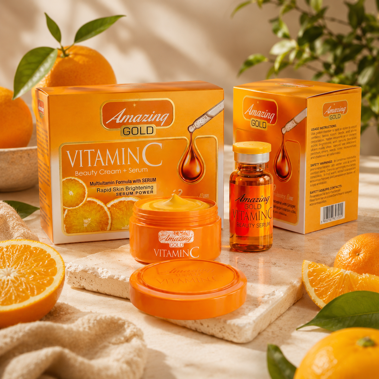 Amazing™ Gold Vitamin C Beauty Cream & Serum Set | Rapid Brightening